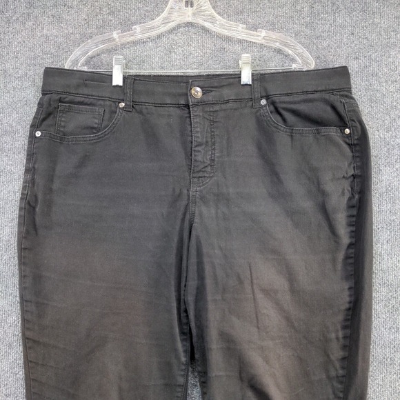 Terra & Sky Women's Cropped Skinny Leg Jeans Black Plus Size 18W 5-Pocket - Picture 3 of 10